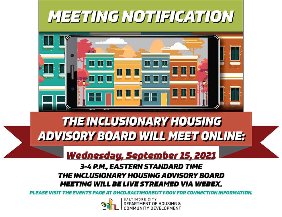 Inclusionary Housing Meeting Notification - September 2021